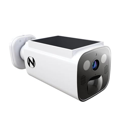 Night Owl 2K Battery Solar Powered Camera with Spotlight and 2-Way Audio – White