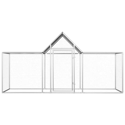 Large Galvanized Steel Chicken Coop with Waterproof Roof 9.8'x3.3'x4.9' Outdoor Animal House for Hens Ducks Rabbits and Small Poultry - size: 9.8' x 3.3' x 4.9' (W x D x H)