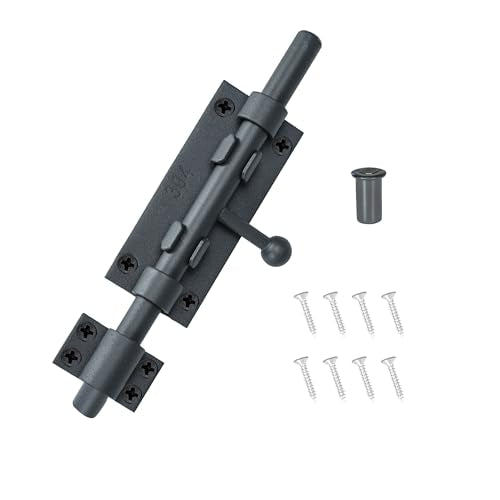 Barrel Bolt Latch, Slide Bolt Gate Latch, 6.3 Inch Gray Slide Lock with Padlock Hole, Solid 304 Stainless Steel Heavy Duty Hardware for Wooden Fence Gates Interior Door Barn Door Window - color: Gray 1 Pack, size: 6.3 Inch