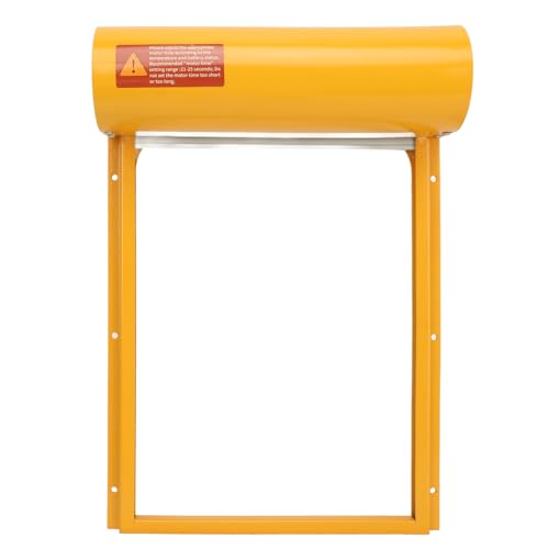Automatic Chicken Coop Door, Solar Powered Timer Metal Poultry Door with LED Display Controller, for Chicken Duck Goose Farm Safety Equipment (Yellow) - color: Yellow