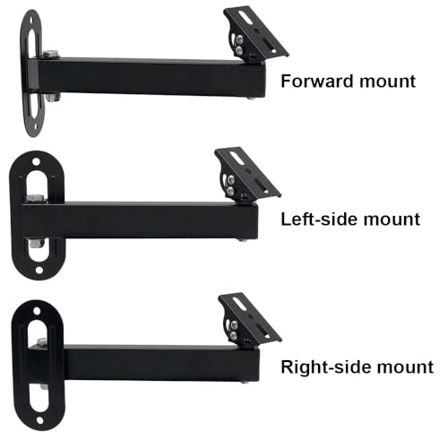 Long Arm Security Camera Bracket | 180° Rotatable Corner Mount | Universal Camera Holder | Metal Wall Mounting Bracket for CCTV Surveillance Cameras | Black Spray Paint Finish (7.87" Duckbill)