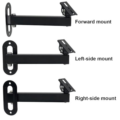 Long Arm Security Camera Bracket | 180° Rotatable Corner Mount | Universal Camera Holder | Metal Wall Mounting Bracket for CCTV Surveillance Cameras | Black Spray Paint Finish (7.87" Duckbill)