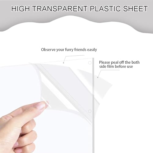 Pet Cage Liner Protection, Rabbit Cage Plastic Panels, 12 PCS Cage Urine Guard for Rabbit, Guinea Pig, Hamster, Hedgehog, Chinchilla, Ferret, Bunny - Transparent, 11.8"x5.9" - size: 12PCS,11.8"x5.9"