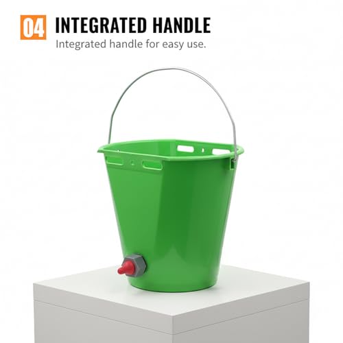 Goat Feeder Feed Bucket, 8L Large Capacity Livestock Milk Goat Feeder with Nipple, Green Sheep & Baby Bottle Bucket for Calves, Lambs, and Kids, 1 Mouth - color: 1 Mouth