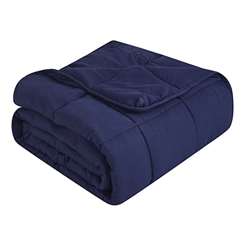 Topcee Weighted Blanket (3 lbs, 36" x 48") Cooling Throw Heavy Blanket for Sleeping Apply to 20-40 lbs, Soft Thick Breathable Blanket with Glass Bead, Easy Care - color: 01-navy Blue, size: 36"×48"-3lbs