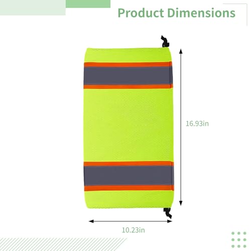 12 PCS Reflective Mesh Leg Gaiters, High Visibility Polyester Leg Gaiters, Reflective Safety Two Tone Mesh Leg Gaiter for Hiking Camping Cycling, Adjustable Drawstring Design, Fluorescent Yellow
