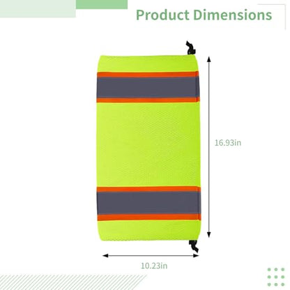 12 PCS Reflective Mesh Leg Gaiters, High Visibility Polyester Leg Gaiters, Reflective Safety Two Tone Mesh Leg Gaiter for Hiking Camping Cycling, Adjustable Drawstring Design, Fluorescent Yellow