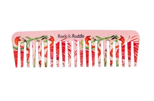 Rock & Ruddle Wide Tooth Comb | Perfect for Detangling Wet Hair and Applying Hair Color - Flamingos - color: Flamingos