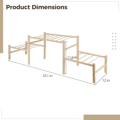Wooden Coop Perch 3-Tier Ladder for Hens, 33.1 in