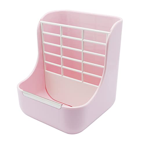 Litewoo Rabbit Hay Feeder Food Bowl Feeding Rack for Small Animal Guinea Pig Chinchilla Bunny Cage Accessories - color: Pink