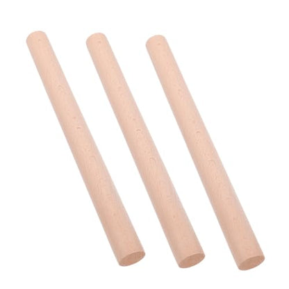 Luxshiny 3pcs Wooden Scoop Handles for Livestock Feeding and Sludge Cleaning, 30cm Long Anti-Skid Hammer Wood Handles for Agricultural and Livestock Tool Replacement