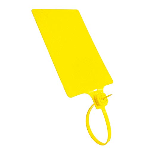 Plastic Seals Shipping Tags Logistics Use Big Sign Tie Large Label Tie, 255 mm Total Length, Package of 100 pcs (Yellow) - color: Yellow