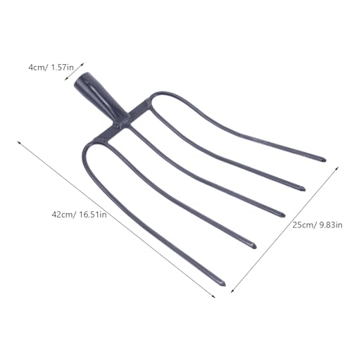 FOMIYES Handheld Manure Fork Agricultural Fork with 5 Solid Prongs for Farm and Garden Use, Versatile Grass and Manure Tool for Ranch and Household Cleanup