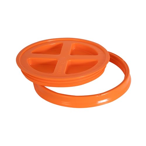 Gamma2 Gamma Seal Lid for Utility Buckets - Fits 3.5, 5, 6 & 7 gallon buckets, Orange, Made in USA - color: Orange, size: Fits 3.5, 5, 6, & 7 Gallon Buckets