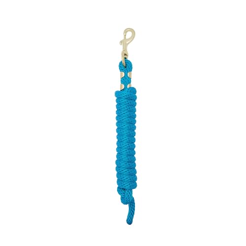 Weaver Equine Performance Lead Rope, 8' Horse Value Rope with Brass Plated 225 Snap, Soft Comfort Grip, Barn Horse Tack for Daily Use - color: Hurricane Blue