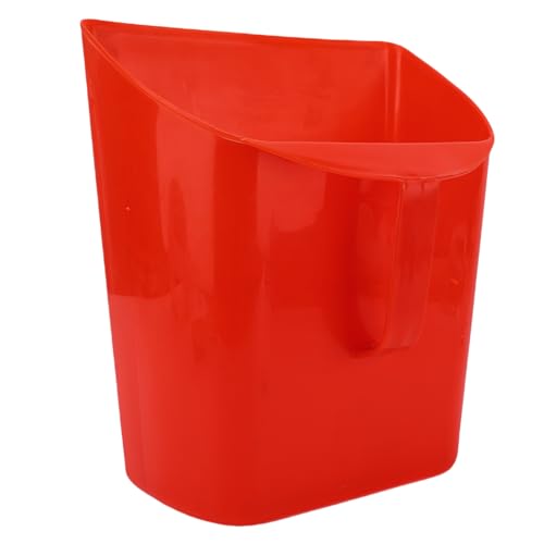 Eujgoov Large Feed Scoop, Enclosed Plastic Bucket Shovel with Side Handle for Sand Ice Cereals Livestock Dry Food, Red