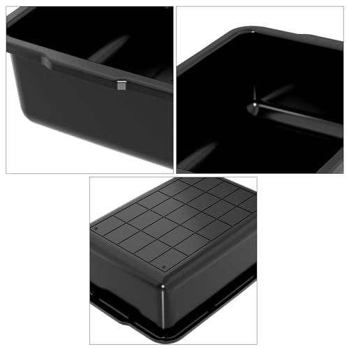23 L Large Commercial Bus Bin, 4 Pack Plastic Restaurant Dish Tub, Black - size: 23 L
