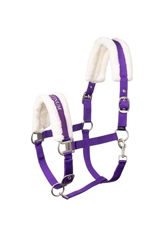 HORZE Howard Soft Fleece Break Away Horse Halter, Premium Padded, Pony, Cob | Polyester Halter for Horses, Adjustable Fit Halter for Pony, Cob, Horse, Warmblood, Durable Comfort Focused Equine Handling - color: Purple, size: Cob