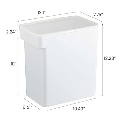 Yamazaki Home Airtight Pet Food Storage Container - Cat and Dog Food Holder Bin with Transparent Lid and Handle PolypropyleneLargeWhite - color: White, size: Large