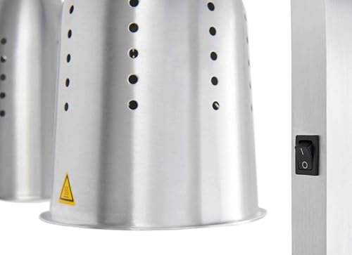 Kratos Commercial Food Warmer, Freestanding Heat Lamp with Four Bulbs, Adjustable Height, Silver, 120V, 1000W (31M-008) - size: 4 Bulb-Silver