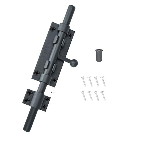 Barrel Bolt Latch 9.6 Inch Gray Cane Bolt Heavy Duty Gate Latch 304 Stainless Steel Slide Bolt Latch Hardware for Outdoor Fence Wooden Gates Barn Door Inside Door - color: Gray 1 Pack, size: 9.6 Inch