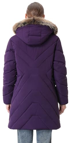 Women's Winter Coat Long Puffer Jacket - Waterproof Warm Thickened Snow Coat for Women - color: Purple, size: Medium