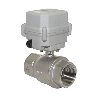 NPT 1.5'' Motorized Ball Valve DC12V Electrical Ball Valve CR3-01 with Indicator and Manual Override - size: 1-1/2INCH(DN40MM)