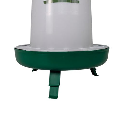 Hen's Choice 11 LB Poultry Feeder, Twist Lock Base, Adjustable Legs, Hangable with Lid (Green) - color: Green