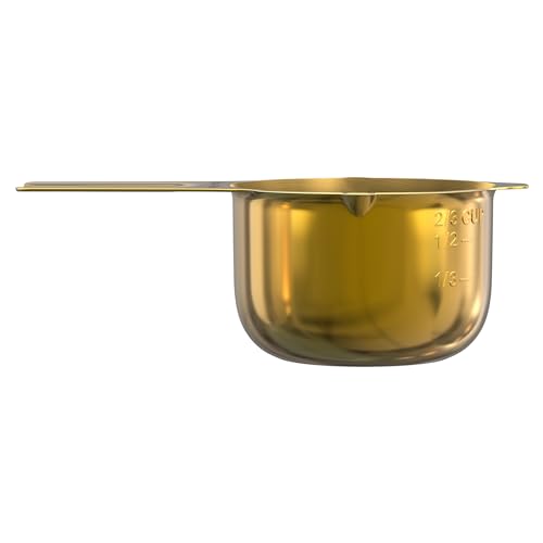 Color Up ⅔ Cup Measuring Cup (160 ml) – Premium Gold Stainless Steel, Accurate for Wet & Dry Ingredients, Embossed Markings, Easy-Pour Spouts, Dishwasher-Safe, Kitchen Essential - size: 2/3 Cup (160 ml) Gold