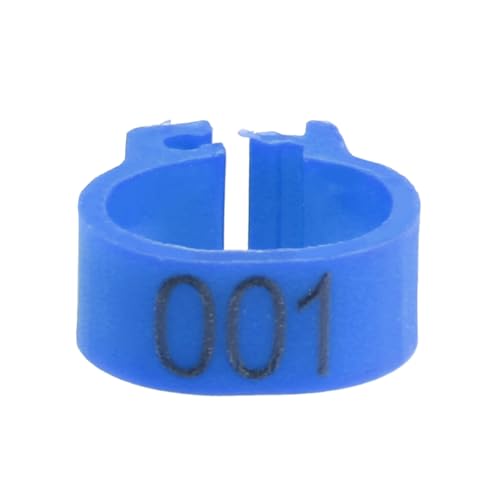 100PCS 8MM 001-100 Numbered Plastic Letter Pigeon Bird Leg Bands Rings, Bird Chicks Parrot Clip Rings Band (Deep Blue) - color: Deep Blue