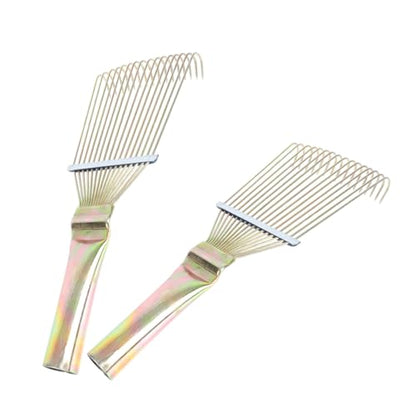 POPETPOP Horse Grooming Tools 2pcs Horsehair Wool Comb Metal Rake Livestock Hair Brush Cleaning Horsehair Brush