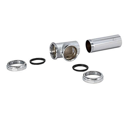 EZ-FLO 22-Gauge Cast Brass End Outlet Tee for Tubular Drain Applications, 1-1/2 Inch Tee with Baffle, Slip Joint Connection, Chrome, 35134 - size: 1-1/2 in. Tee w/ Baffle