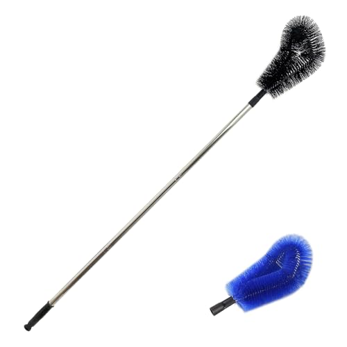 1 pcs 120 cm Huge Tank Brush (Blue, with Extra Black Head), Big Brush Head Size (32 cm), Long Handle, with Extendable Stainless Steel Pole, PP Stiff-Bristled, for Large Water Bucket - color: 1 Pcs 120 Cm (Blue)+extra Black Head