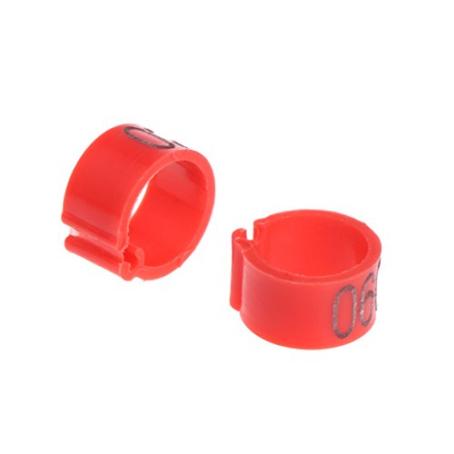 100-Pack 8mm Bird Leg Bands with Numbers Pigeons Foot Bands Clip Rings for Chicken for Quail Poultry