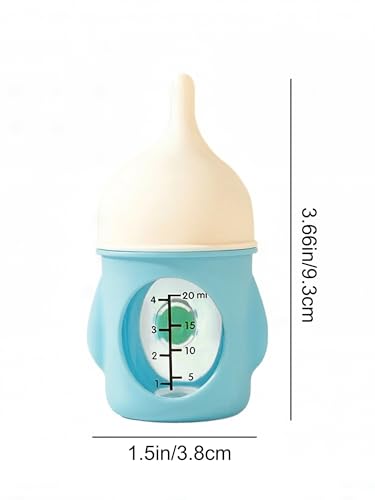Ergonomic Pet Nursing Bottle, 20ml Slow Flow Silicone Feeder for Kittens and Puppies, Easy-Clean Feeding Kit for Small Animals (Blue)