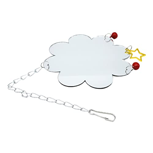 UPKOCH Hanging Chicken Mirror with Bell Durable Accessory for Pet Chickens Enhances Activity Reduces Loneliness Easy to Install Cages