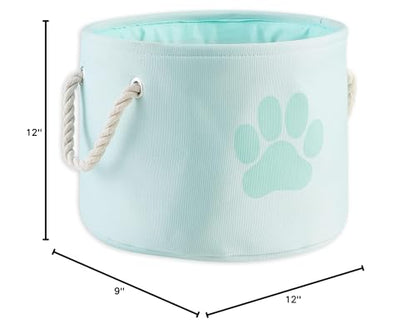 Bone Dry Pet Storage Collection Collapsible Bin, Small Round, Aqua - color: Aqua, size: Small Round