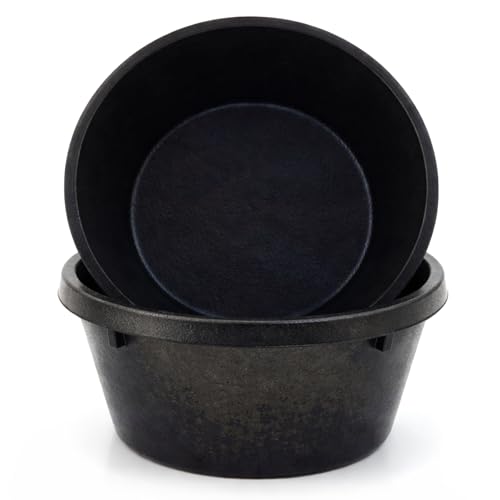 Sadnyy 2 Pcs Rubber Feed Pan Utility Horse Feed Bucket Rubber Bowl Chicken Dust Bath Container Horse Feeder for Goats Livestock Animal Feeding Cats Dogs Pigs (1.06 Quart/ 0.26 Gallon) - size: 1.06 Quart/ 0.26 Gallon