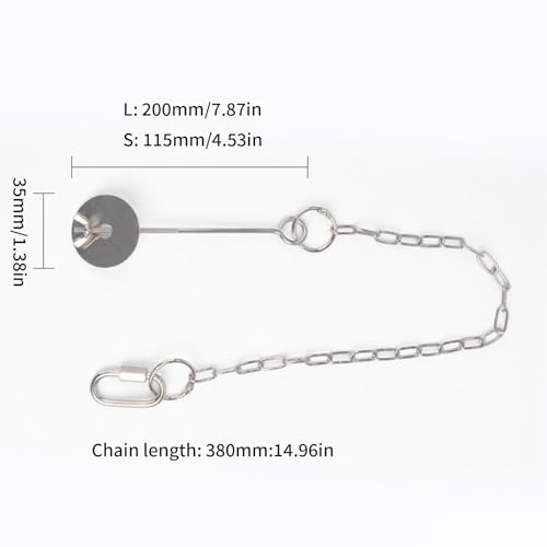 Hanging Feeders for Chickens Stainless Steel Construction Adjustable Chain Vegetable Skewer and Toy Function to Relieve Stress Feeding Tool - size: S