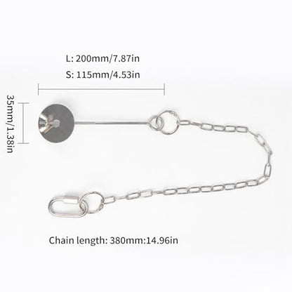 Hanging Feeders for Chickens Stainless Steel Construction Adjustable Chain Vegetable Skewer and Toy Function to Relieve Stress Feeding Tool - size: S