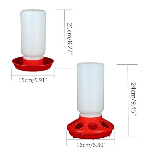 Chick Waterer and Feeder Automatic Small Poultry Water Drinkers Dispensers Harmless Material Baby-Chick Feeder and Waterer Set Kit for Brooder