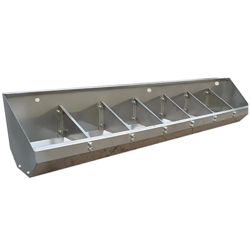 Multi-Animal Feeder Trough for Pigs, Sheep & Poultry - 2m No-Spill Hay & Grain Feeder with Sloped Outdoor Design - Efficient Farm Equipment for Livestock Feeding - size: 2meter/7hole