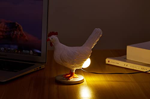 3D LED Hen Night Light with USB, Resin Egg Lamp in Gift Box, Funny Chicken Table Lamp for Easter, Christmas, Birthdays
