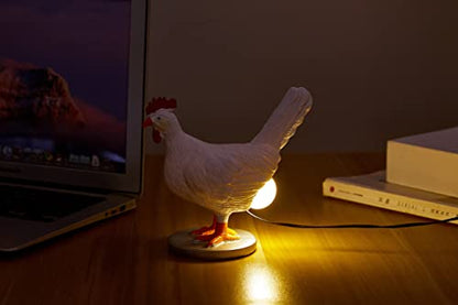 3D LED Hen Night Light with USB, Resin Egg Lamp in Gift Box, Funny Chicken Table Lamp for Easter, Christmas, Birthdays