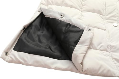 MOERDENG Women's Waterproof Long Winter Coat Thickened Down Alternative Jacket Warm Puffer Jacket Parka - color: Beige, size: 3X-Large