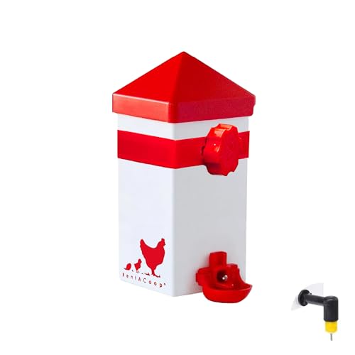 RentACoop 32oz (1 Liter) Chicken Drinker with 2 Versatile Nipples - Ideal for Baby Chicks, Quail, Small Birds, and Ducklings - Easy-to-Use Chicken Waterer Solution - Ideal for Coops and Cages