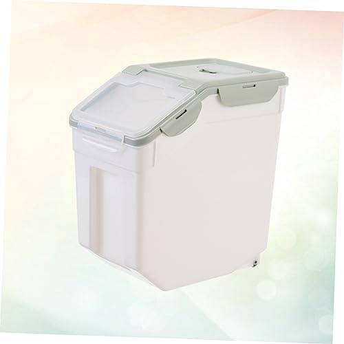 LIOOBO Pp Plastic Grain Storage Barrel Sealed Lids Pet Food Dry Container Dog Food Storage Case Nordic Design - color: Olive Green