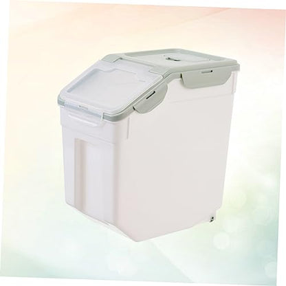 LIOOBO Pp Plastic Grain Storage Barrel Sealed Lids Pet Food Dry Container Dog Food Storage Case Nordic Design - color: Olive Green