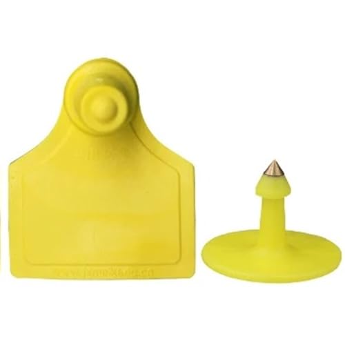 Cattle Ear Tags 100PCS 4x5CM Blank Ear Tags for Goats Sheep Cattle Cows Pigs Livestock Identification TPU Precision Eear Label Farm Animal Marker for Animals(Yellow) - color: Yellow