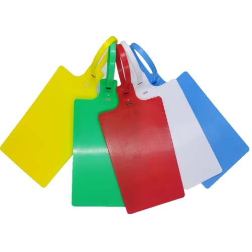 Plastic Seals Shipping Tags Logistics Use Big Sign Tie Large Label Tie, 255mm Total Length, Package of 100pcs (5 Colors Mixed) - color: 5 Colors Mixed